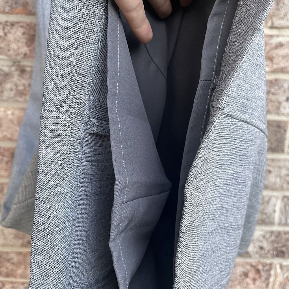 Kasper 2 Pc Dress Suit Set Gray Heathered Blazer Jacket Sleeveless Sheath 4P - Picture 12 of 15